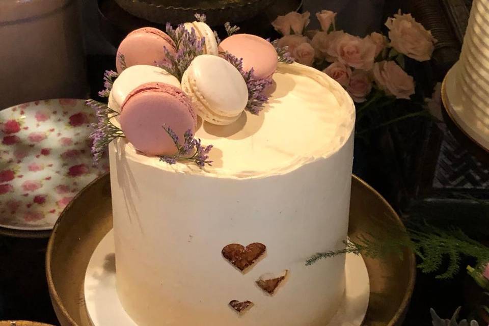 Bolo + macarons