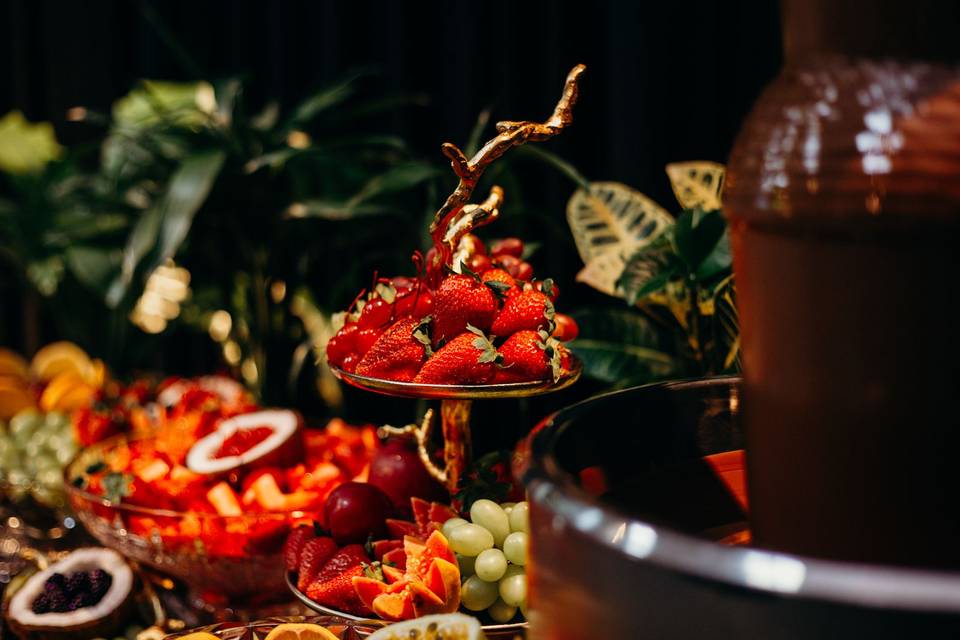 Fondue de chocolate para festa