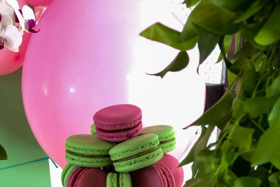 Torre de macarons jardim