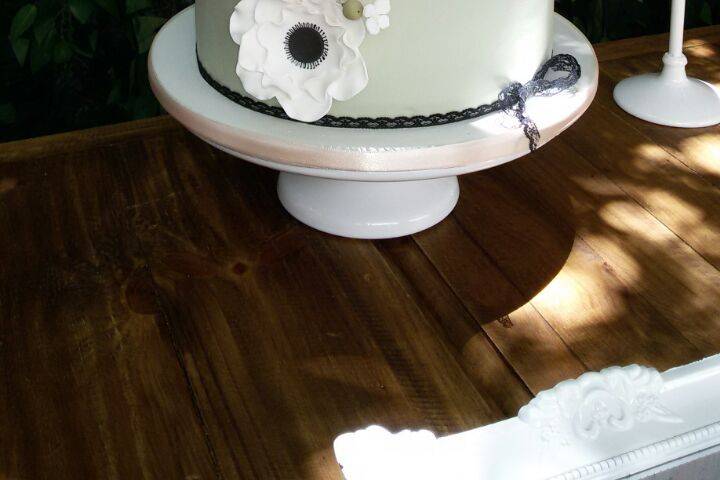 Bolo Floral com chalkboard