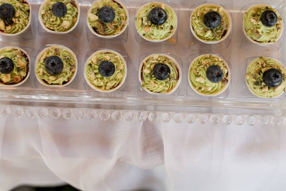 Pistache com frutas vermelhas