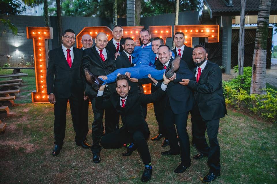 Com os padrinhos diversão