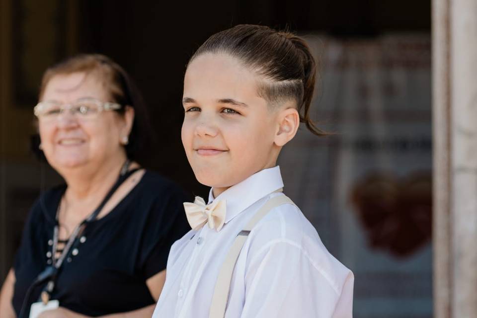Traje para pagem com suspensór