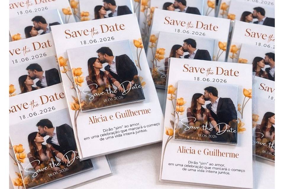 Foto-ímãs para Save The Date