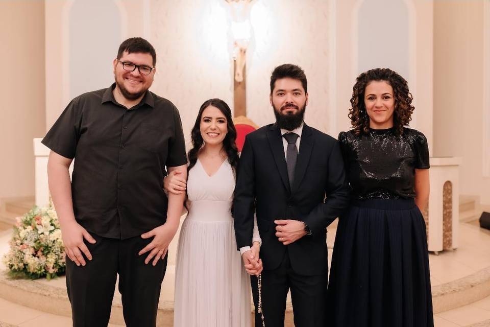 Foto com Casal de Noivos