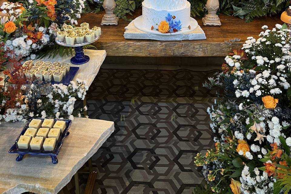 Mesa de bolo rústica