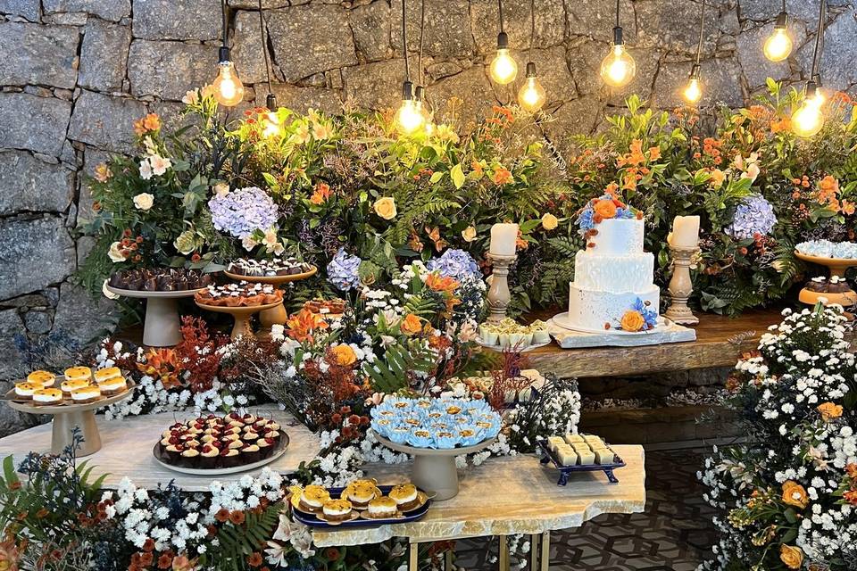 Mesa de bolo rústica