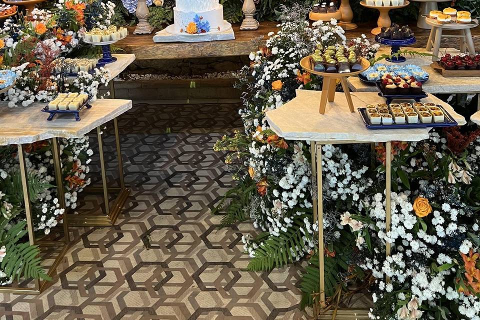 Mesa de bolo rústica