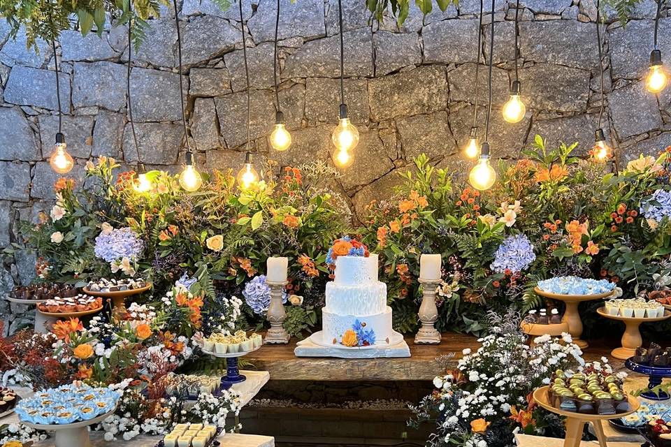 Mesa de bolo rústica