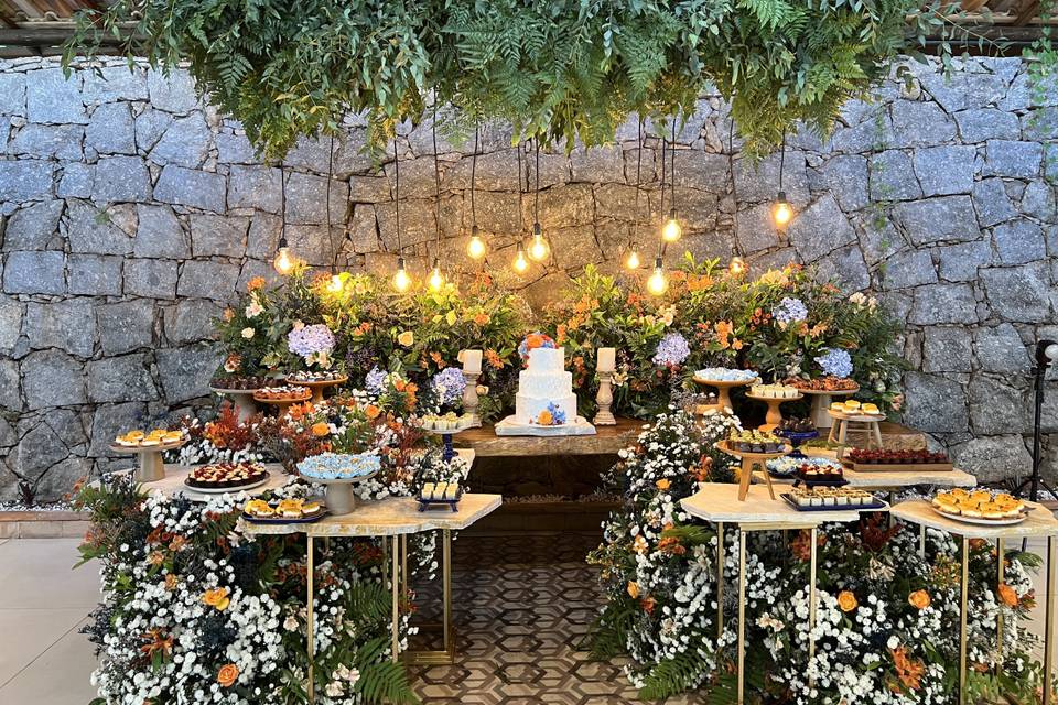 Mesa de bolo rústica