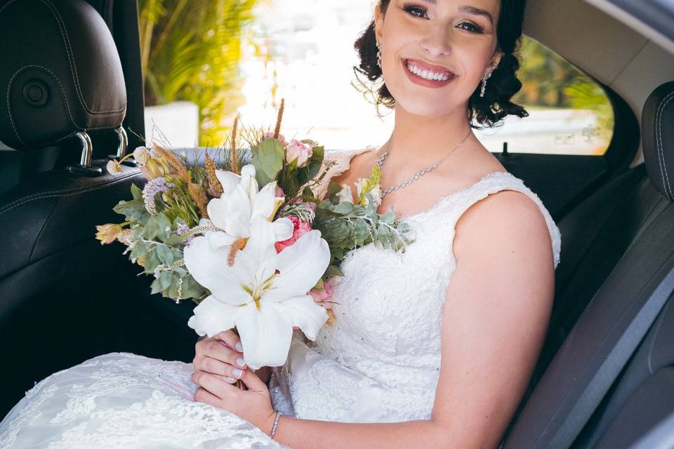 Noiva e seu bouquet