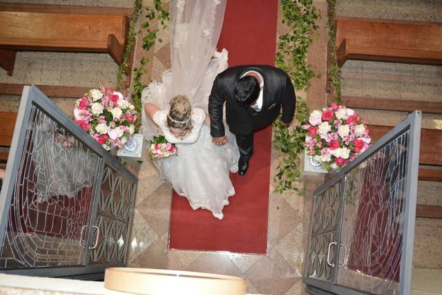 Saida do casal da igreja