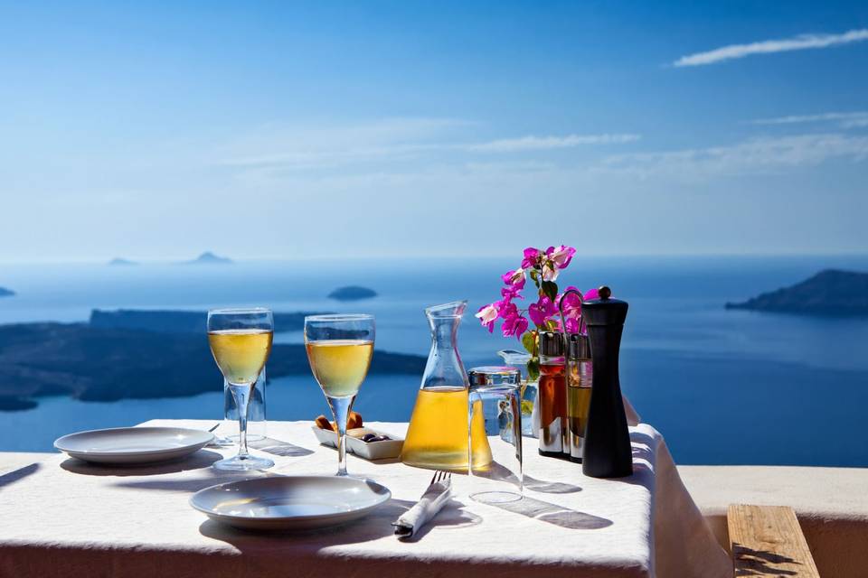 Almoço romântico na Grécia