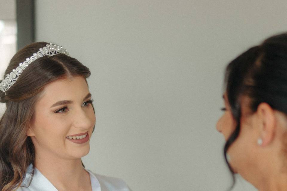 Noiva Jéssica e sua mãe