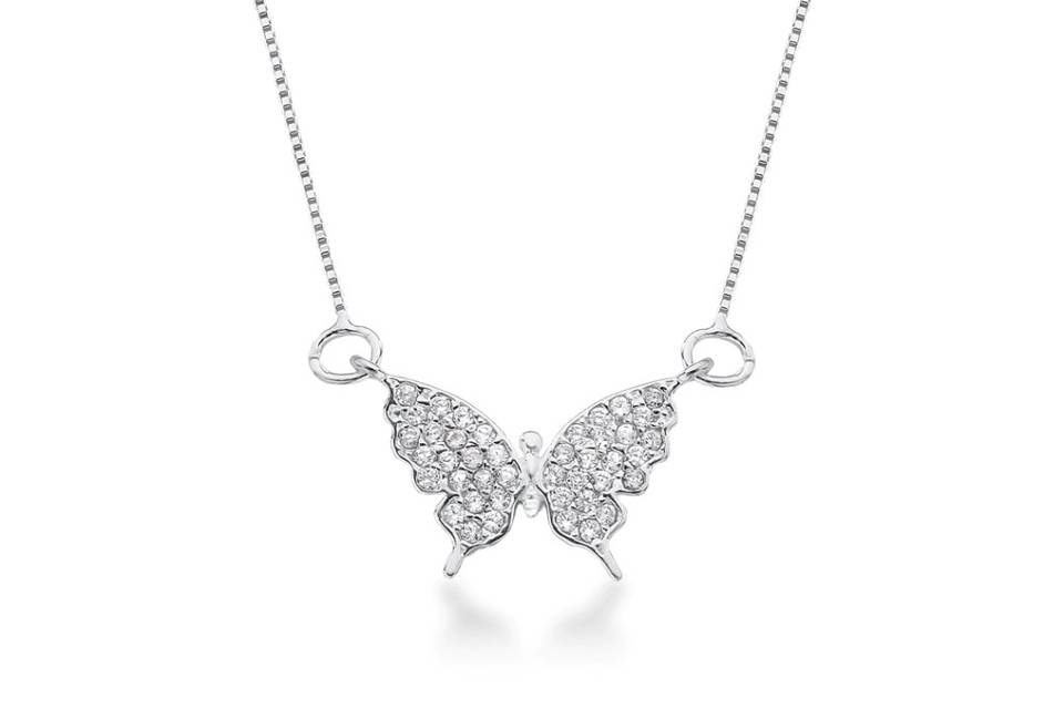 Colar Borboleta em prata 925