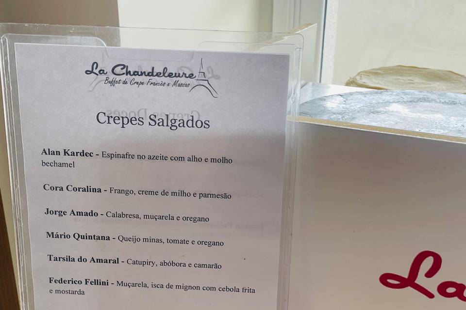 Cardápio à sua escolha