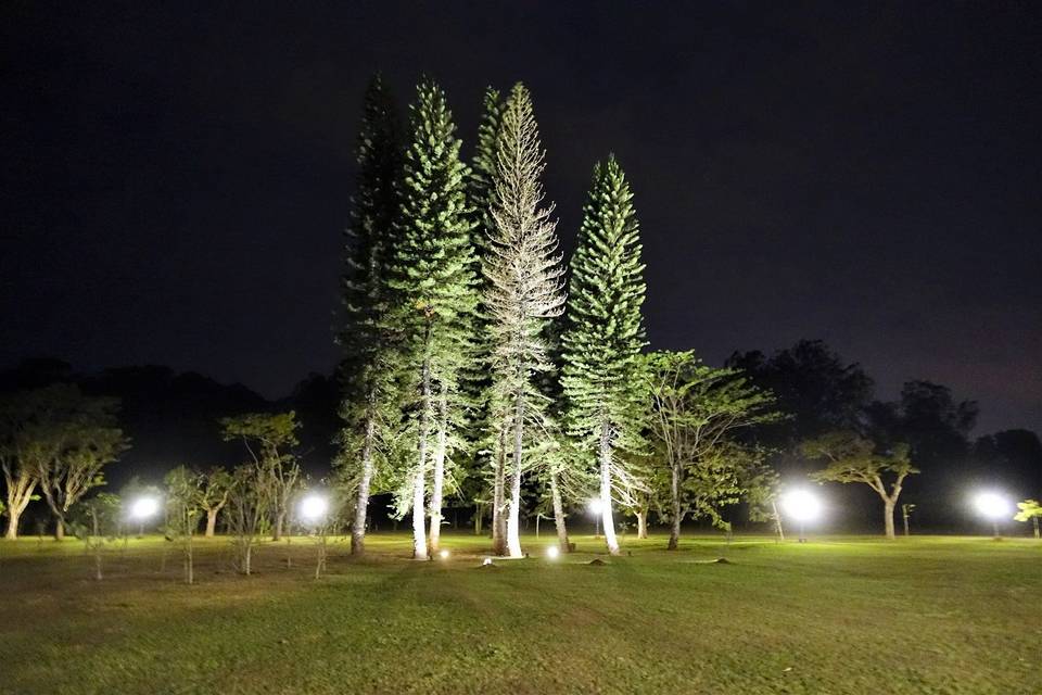 Jardim já iluminado