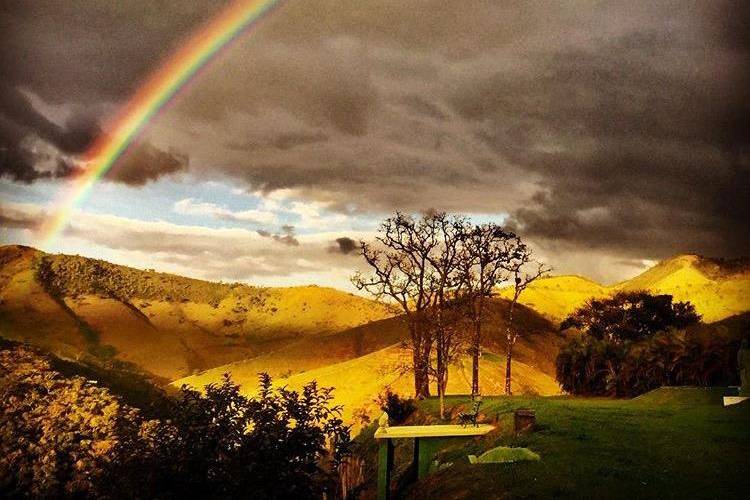 Amplo gramado com vista