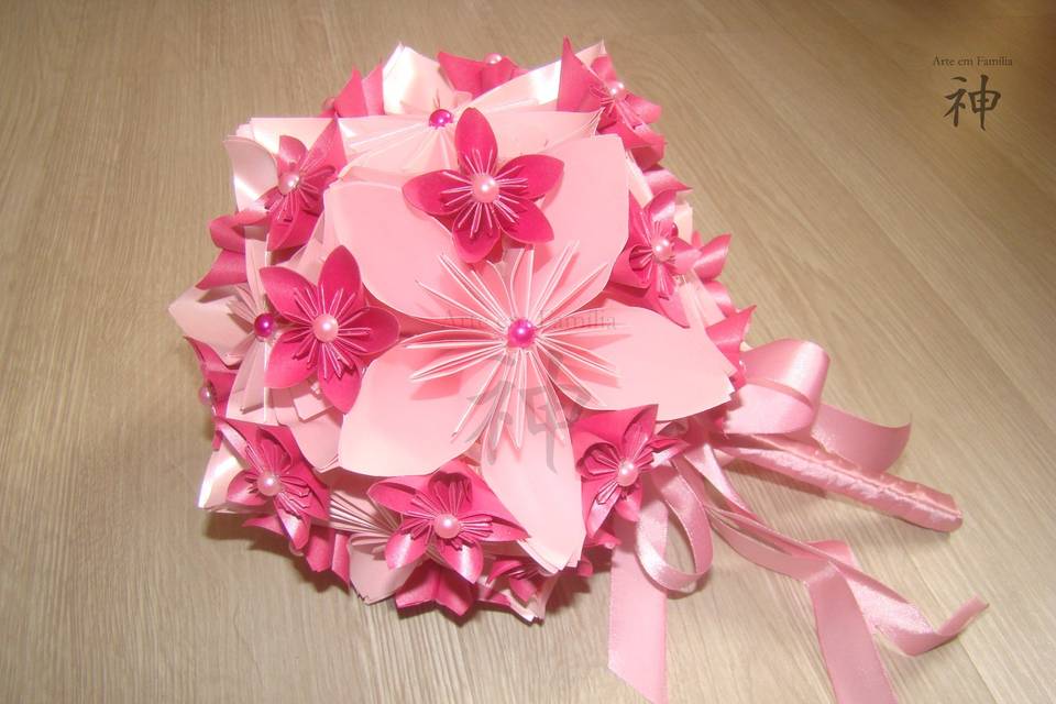 Buquê de origamis - rosa
