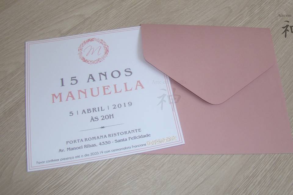 Convite 10x14cm envelope perol