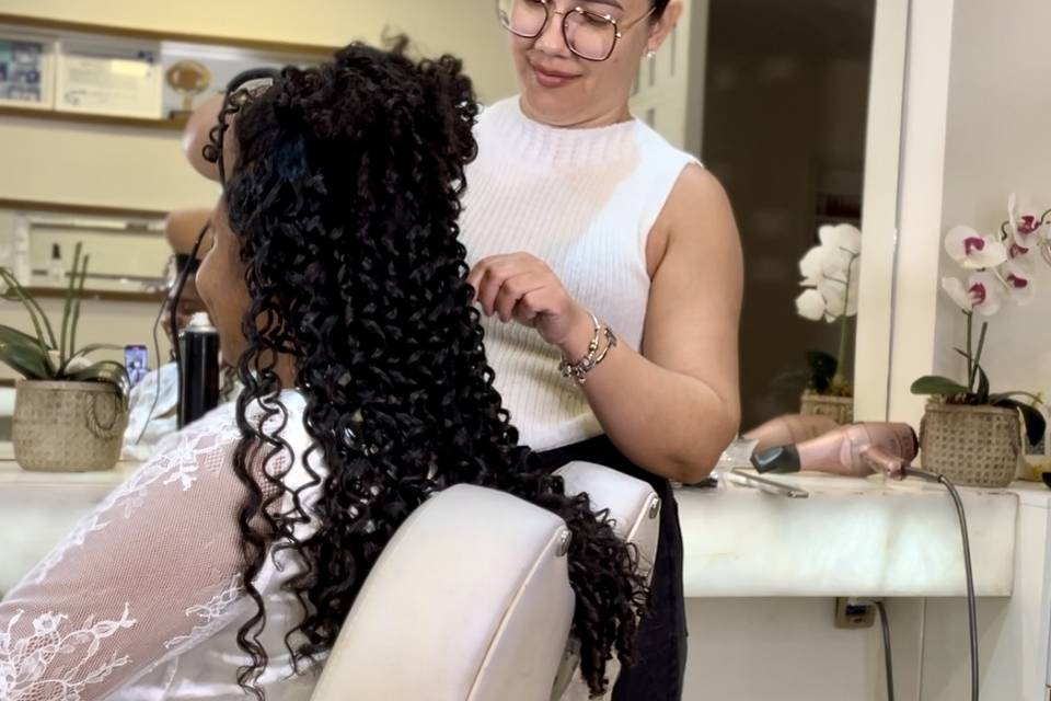 Teste maquiagem e penteado