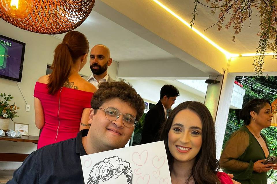 Caricatura em casamento