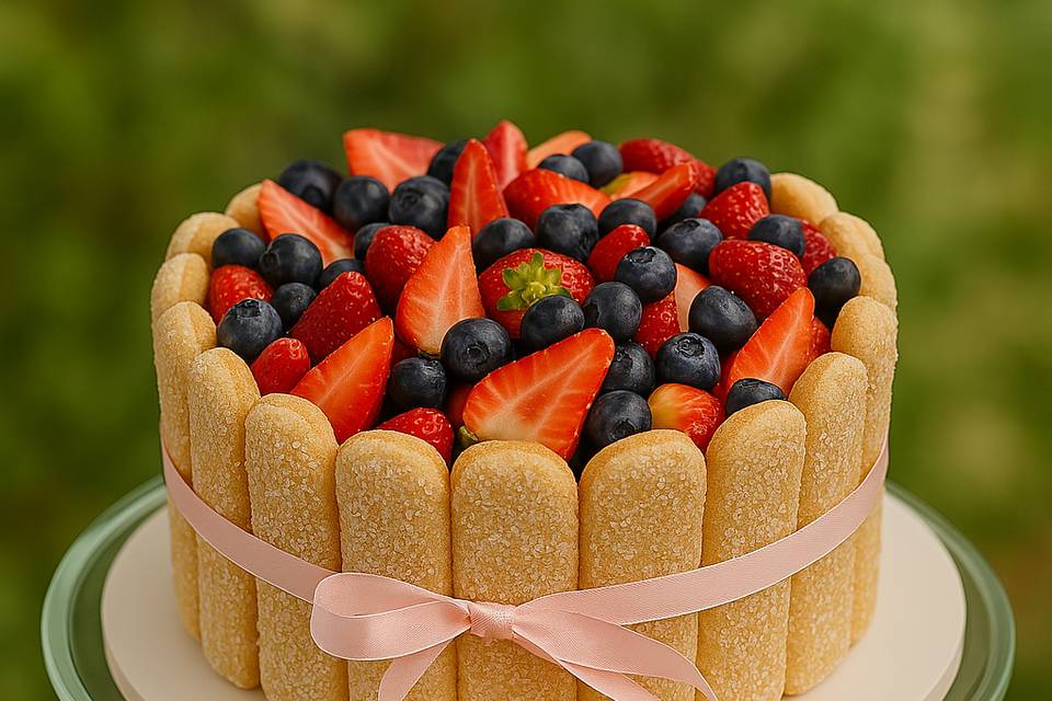 Charlotte com Frutas Vermelhas