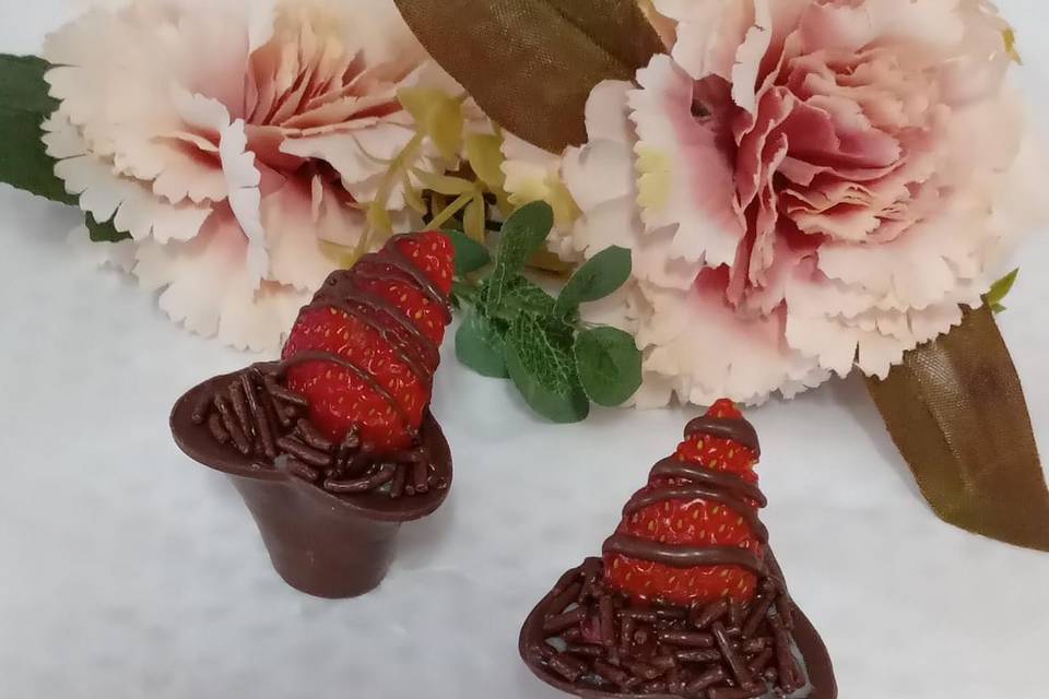 Copo de chocolate com Morango