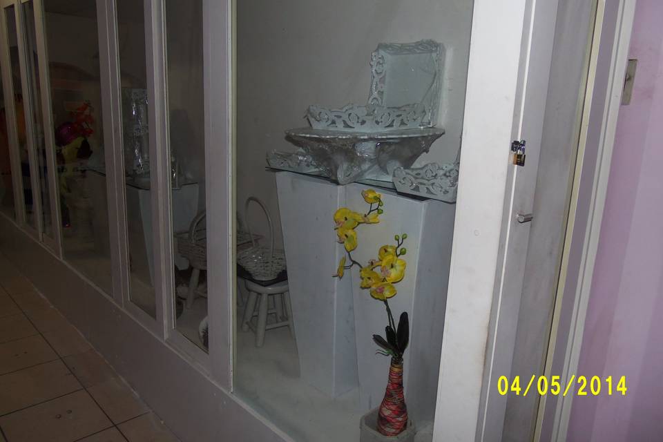 Cubos mesas bolo branco neve