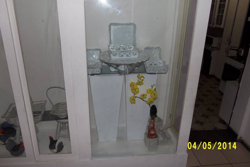 Cubos mesas bolo branco neve