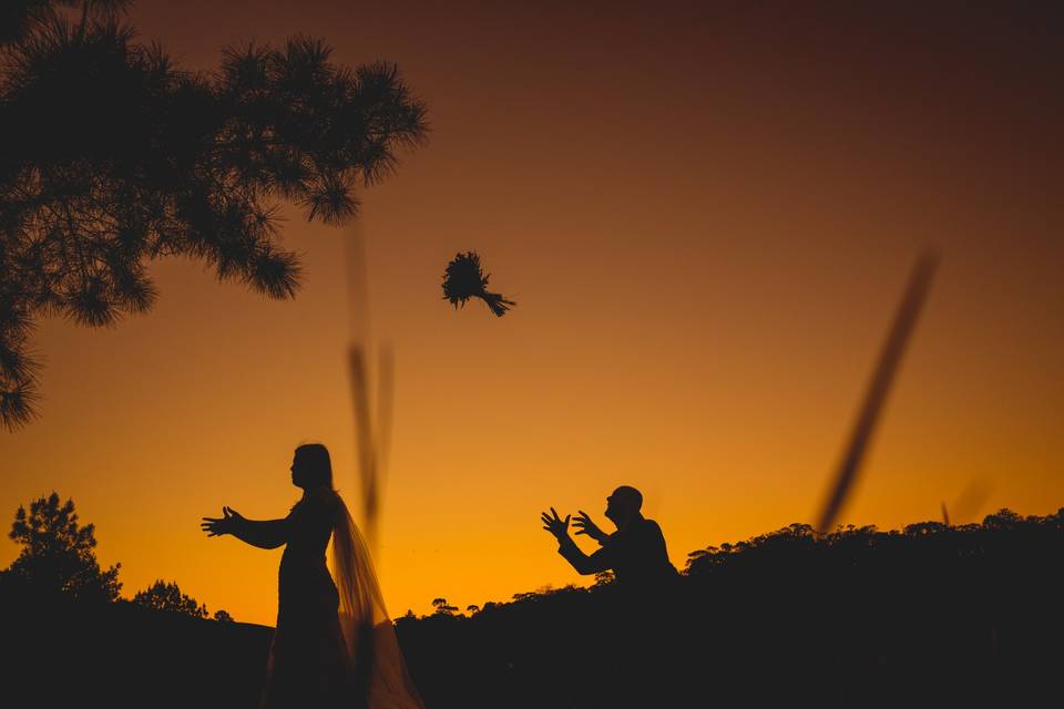 Silhueta no Trash the dress