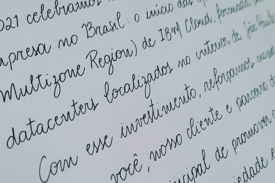 Carta caligrafada