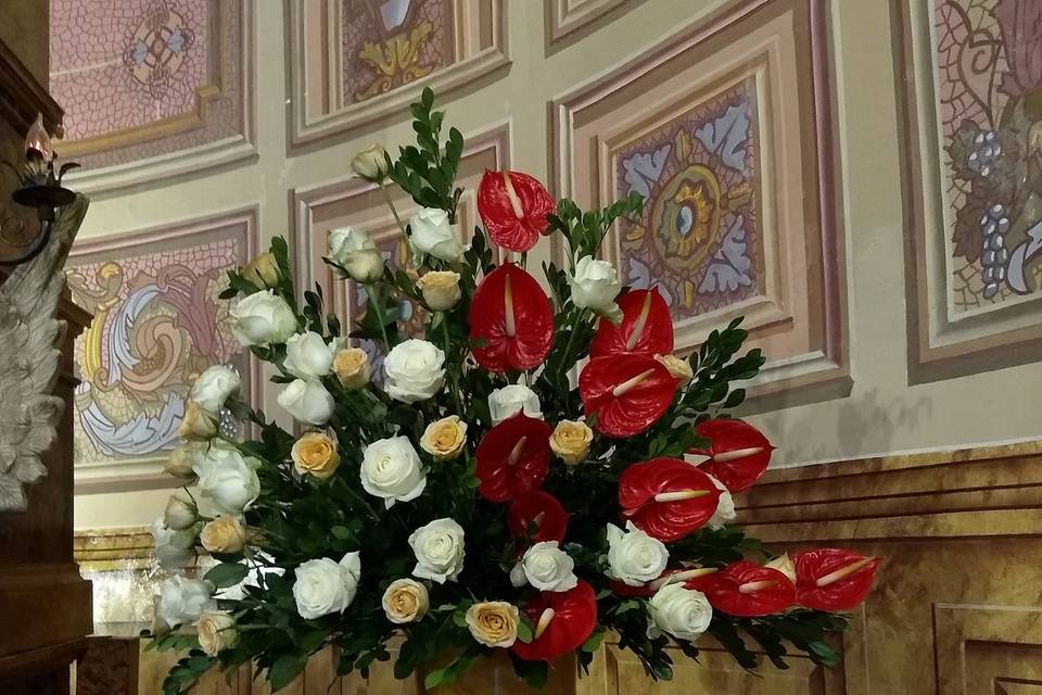 Decoração Antúrios e Rosas