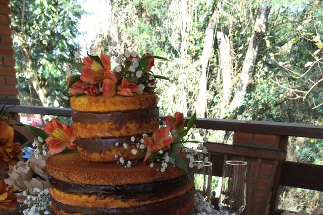 Naked Cake, Bolo de Casamento Bragrança Pta e Atibaia