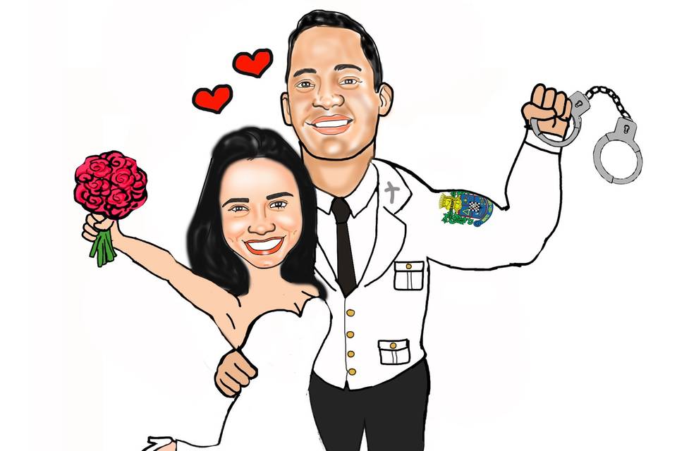 Caricatura para casamento