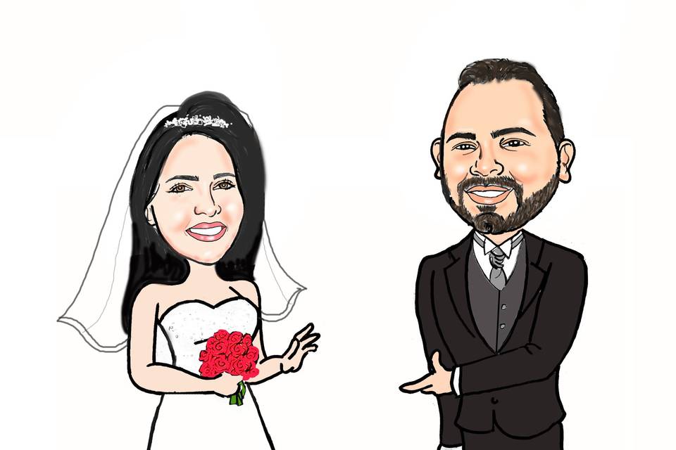 Caricatura para casamento