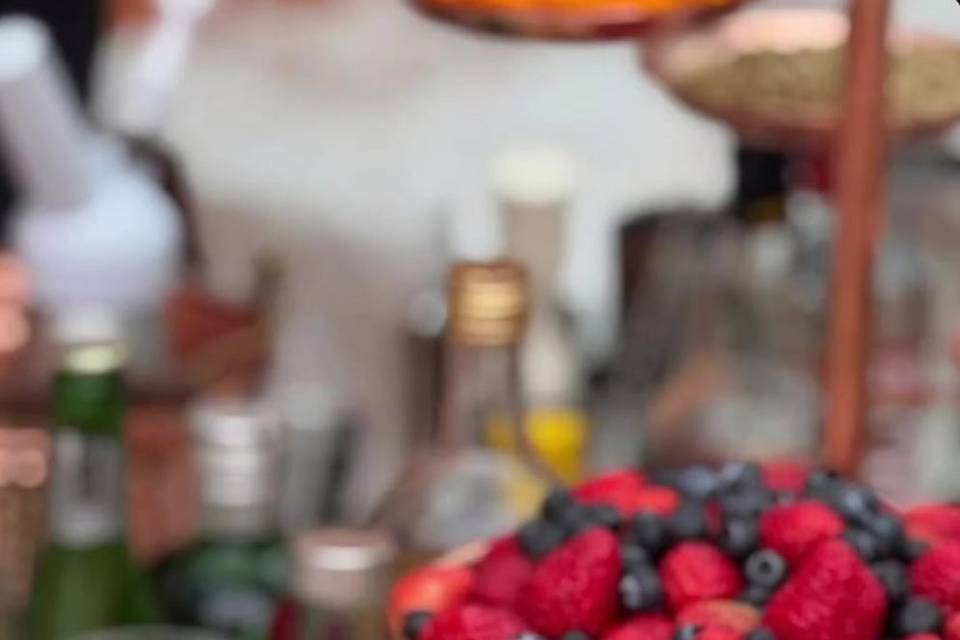 Ingredientes frescos do bar