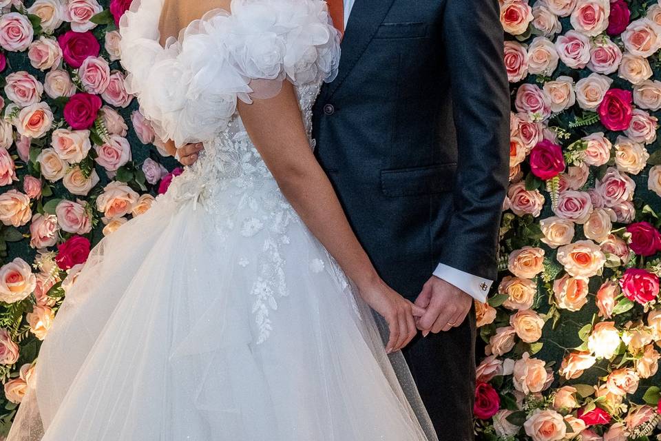 Painel de Rosas e o Casal