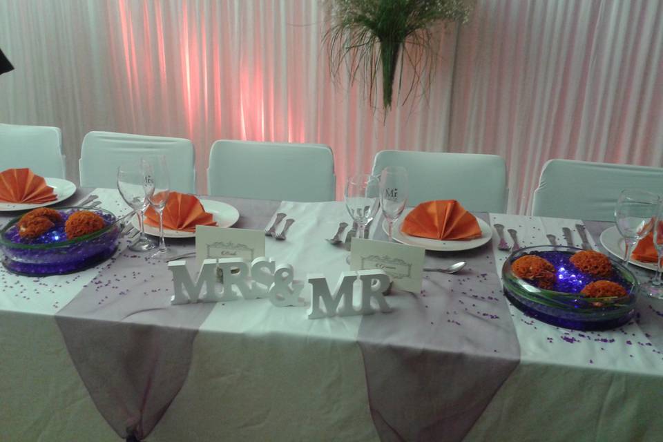 Casamento Londres mesa noivos