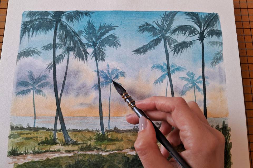 Aquarela para convite
