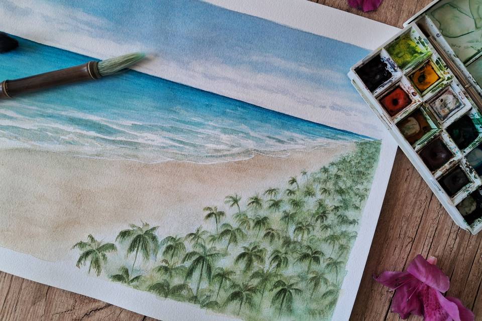 Aquarela para convite