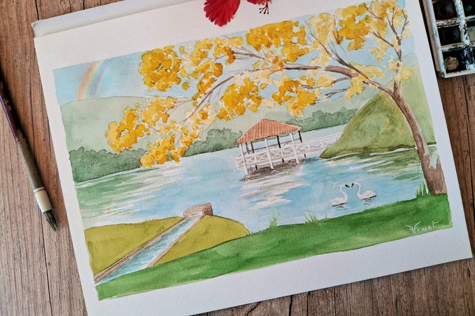 Aquarela para convite