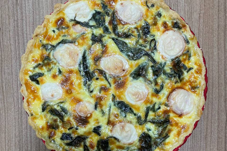 Quiche de espinafre e búfala