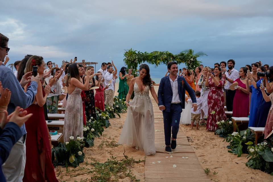 Altar montado na praia