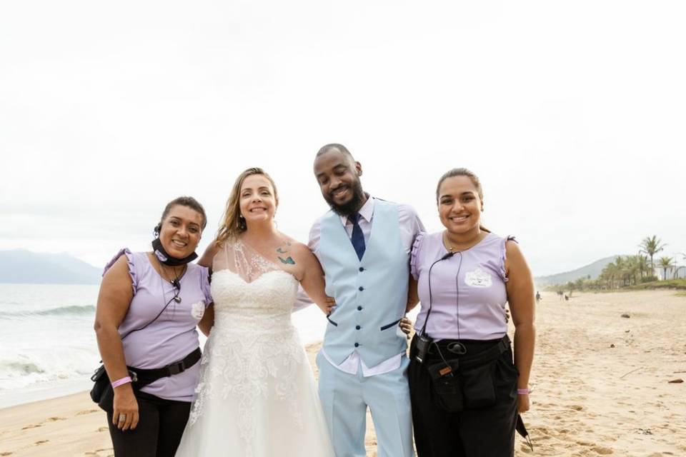 Marlene e Pamela com Rosa e Jr