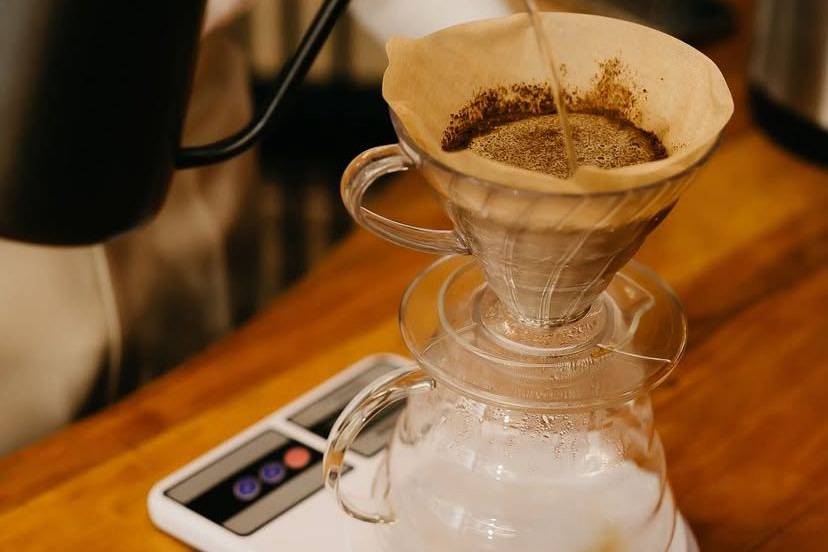 Café coado na hora