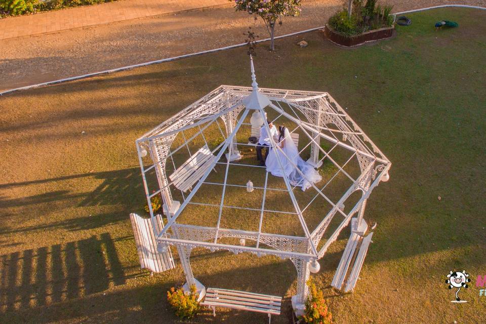 Imagens aéreas de casamento