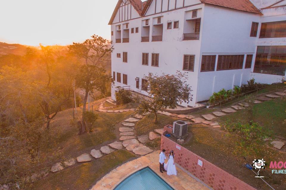 Imagens aéreas de casamento