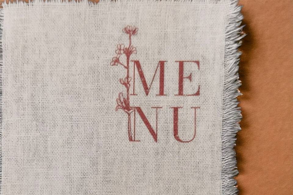 Menu em tecido