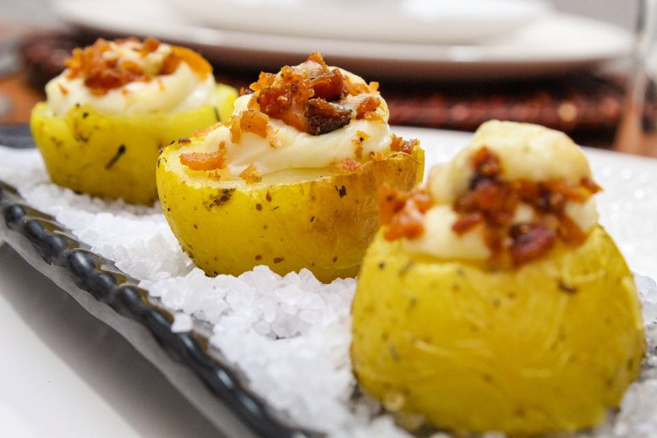 Mini Baked Potato com Crocante